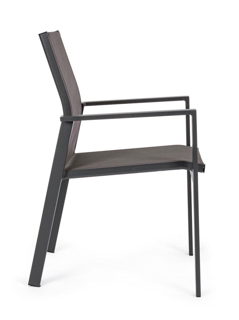Sedia "Crozet" in alluminio verniciato a polvere con braccioli da esterno in Sedie per tavolo da giardino Decor Space - Altamura, commercioVirtuoso.it