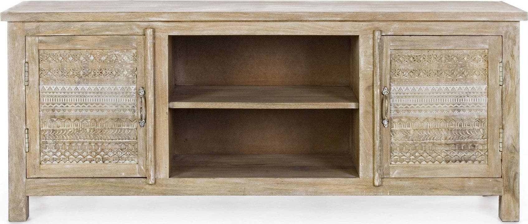 Mobile porta TV "Mayra" in legno di mango per interno 150 x 40 x h 60 cm in Pareti attrezzate Decor Space - Altamura, commercioVirtuoso.it