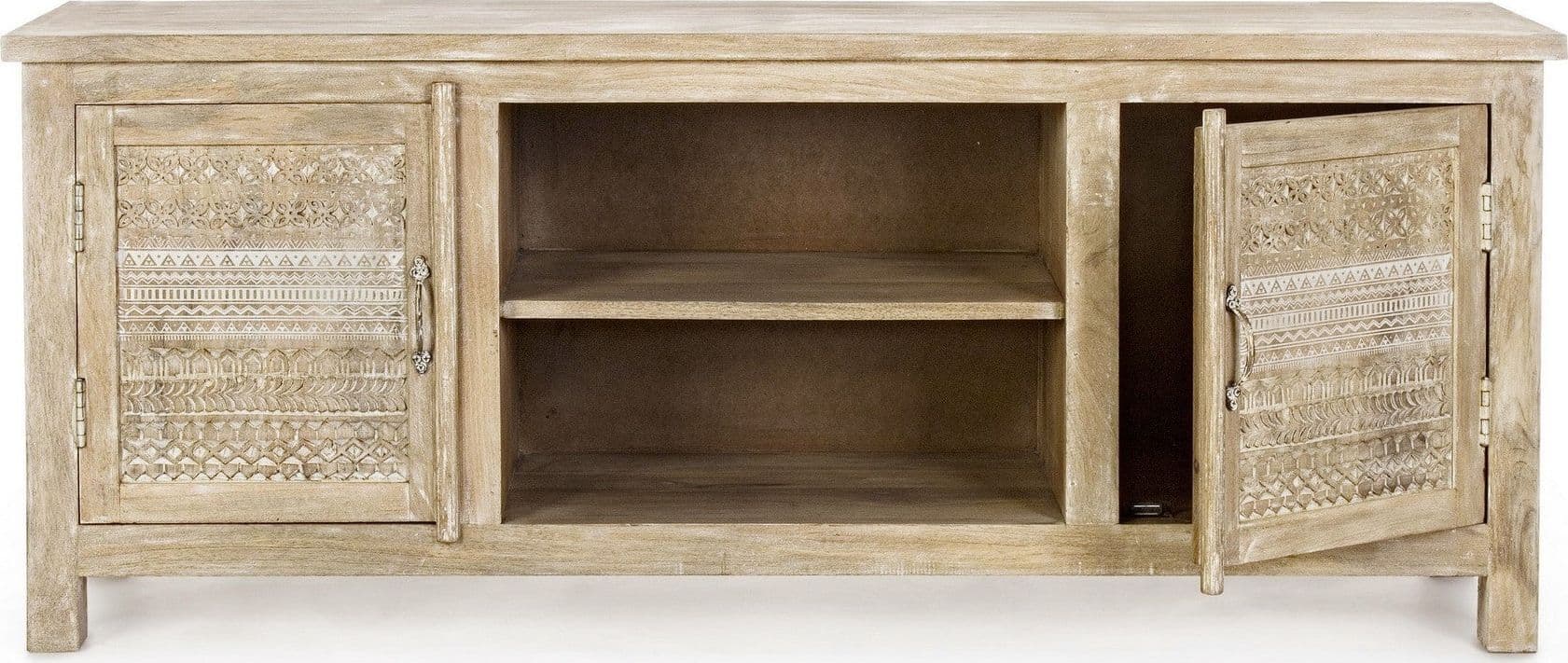 Mobile porta TV "Mayra" in legno di mango per interno 150 x 40 x h 60 cm in Pareti attrezzate Decor Space - Altamura, commercioVirtuoso.it