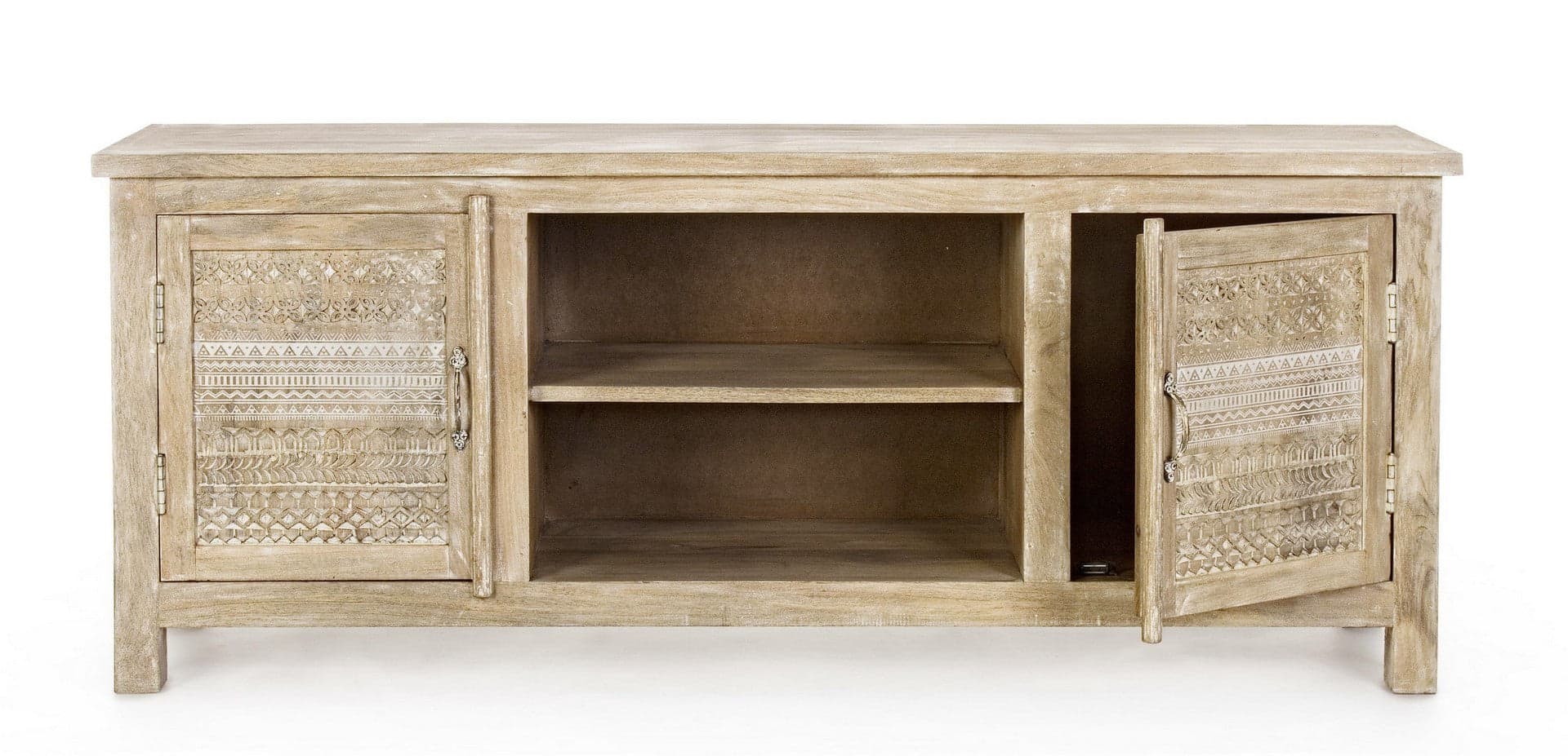 Mobile porta TV "Mayra" in legno di mango per interno 150 x 40 x h 60 cm in Pareti attrezzate Decor Space - Altamura, commercioVirtuoso.it