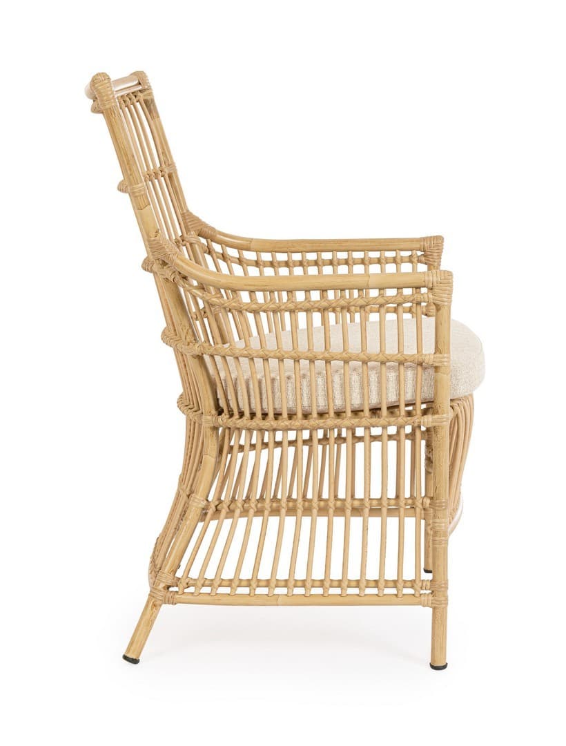 Sedia "Adelma" con braccioli in alluminio effetto rattan da giardino in Sedie per tavolo da giardino Decor Space - Altamura, commercioVirtuoso.it