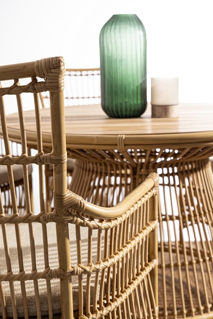 Sedia "Adelma" con braccioli in alluminio effetto rattan da giardino in Sedie per tavolo da giardino Decor Space - Altamura, commercioVirtuoso.it