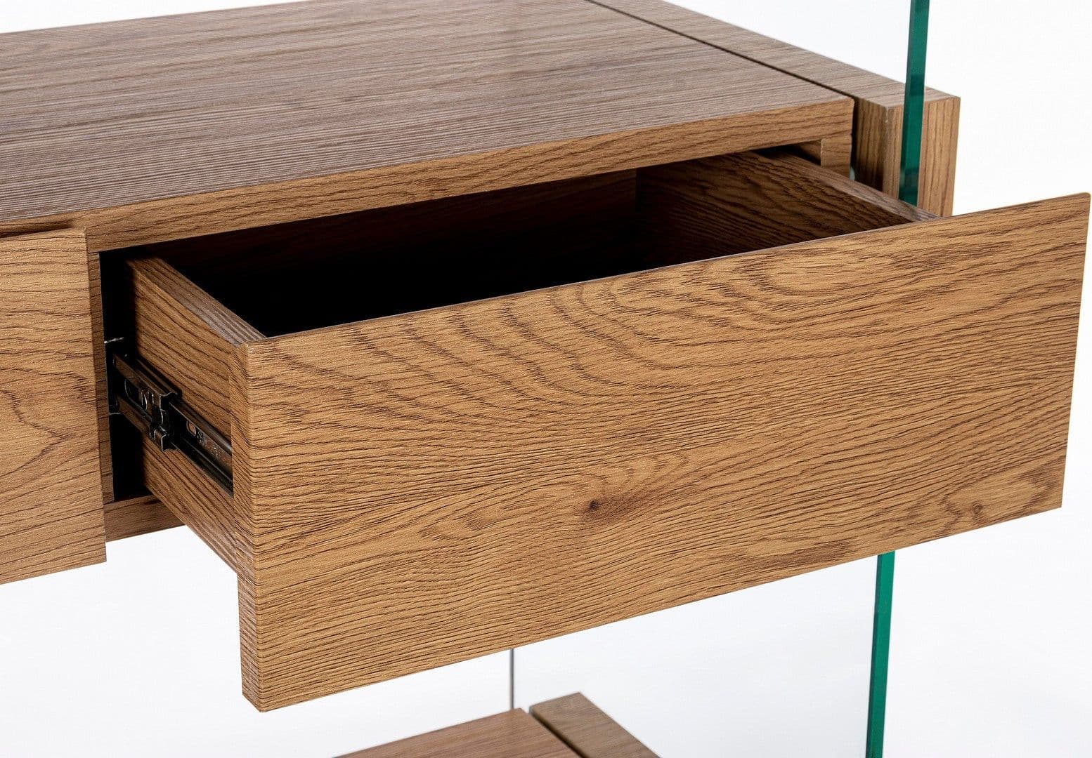 Libreria "Line Wood" struttura in legno MDF rivestito con fianchi in vetro per interno in Librerie Decor Space - Altamura, commercioVirtuoso.it