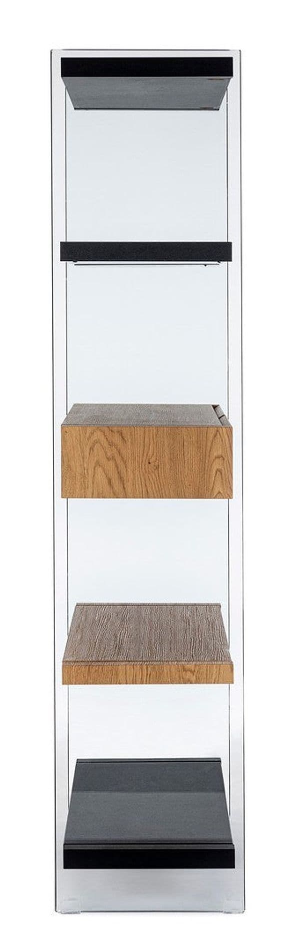 Libreria "Line Wood" struttura in legno MDF rivestito con fianchi in vetro per interno in Librerie Decor Space - Altamura, commercioVirtuoso.it
