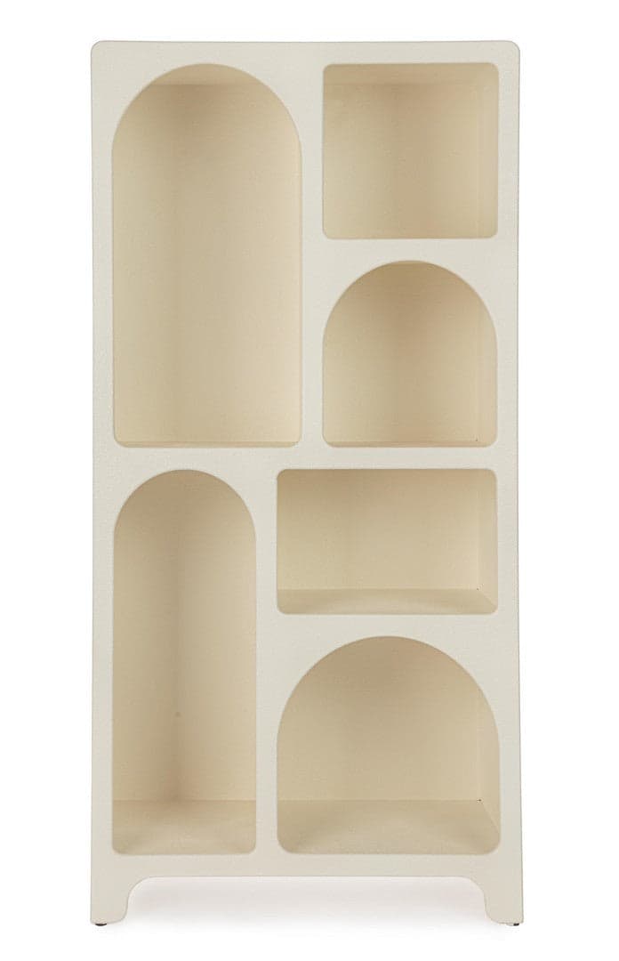 Libreria "Creamy" struttura in legno MDF effetto materico per interno in Librerie Decor Space - Altamura, commercioVirtuoso.it