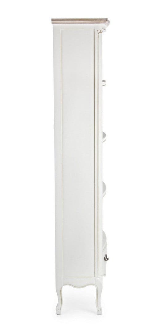Libreria "Justine" struttura in legno paulownia colore bianco per interno in Librerie Decor Space - Altamura, commercioVirtuoso.it