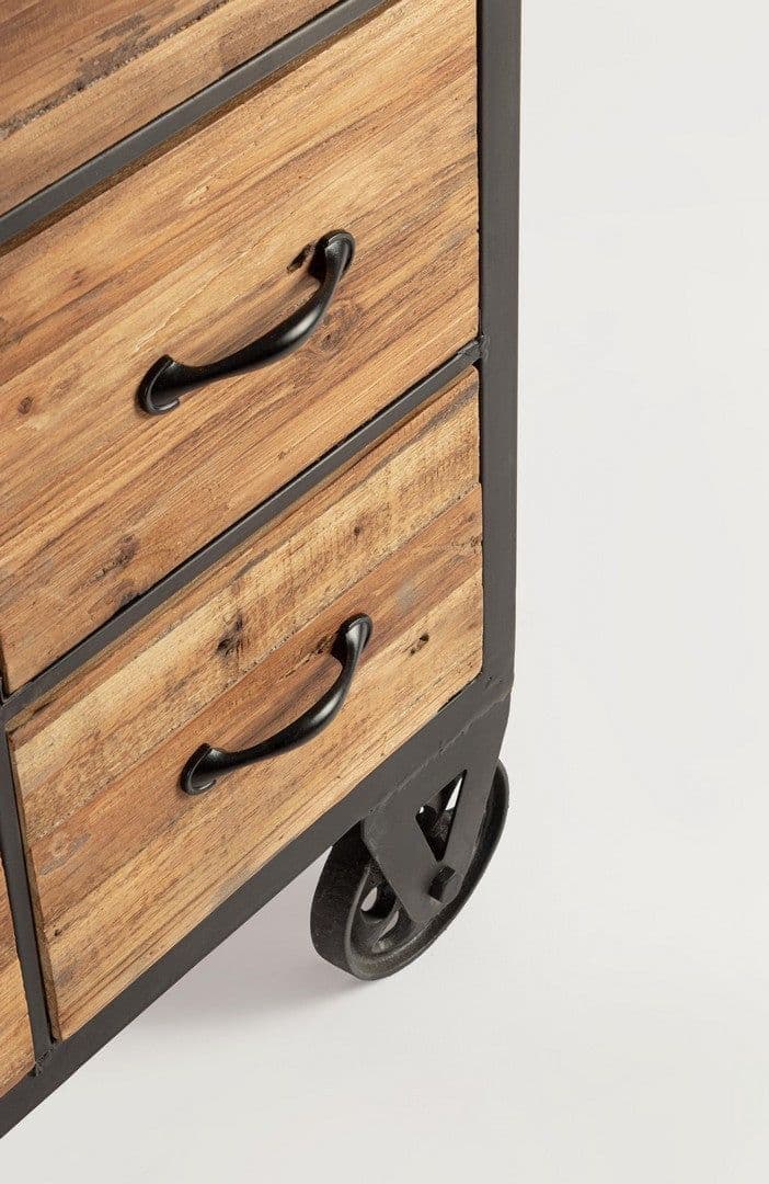 Cassettiera "Mindil" struttura in acciaio con cassetti in legno di abete e MDF per interni in Cassettiere Decor Space - Altamura, commercioVirtuoso.it