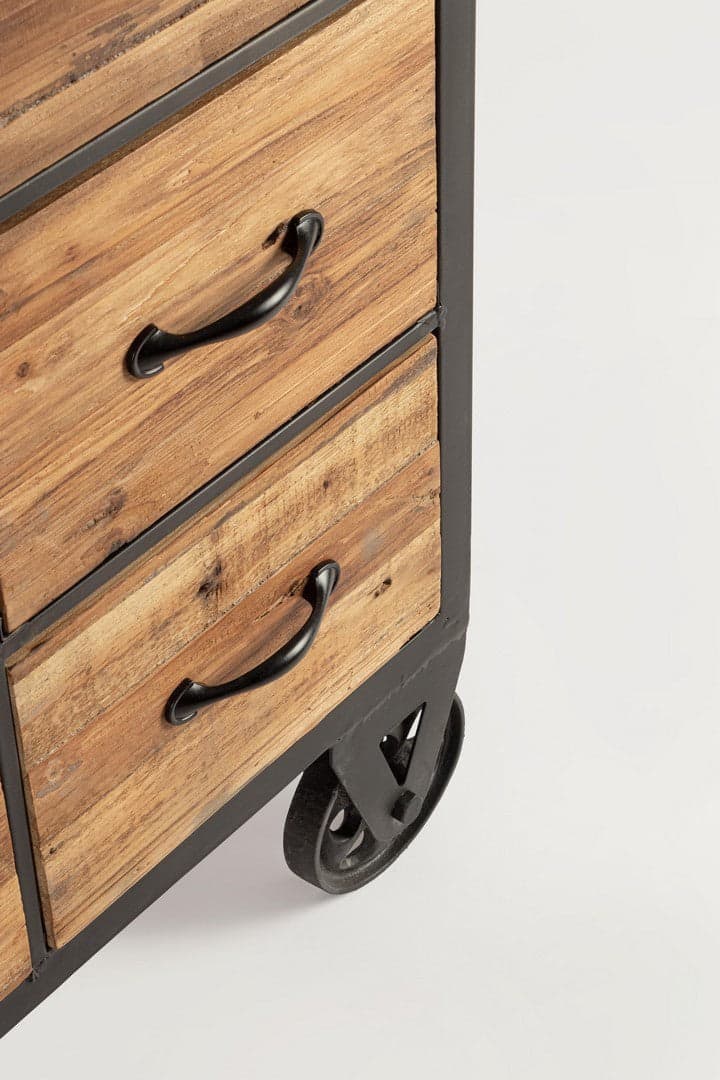 Cassettiera "Mindil" struttura in acciaio con cassetti in legno di abete e MDF per interni in Cassettiere Decor Space - Altamura, commercioVirtuoso.it