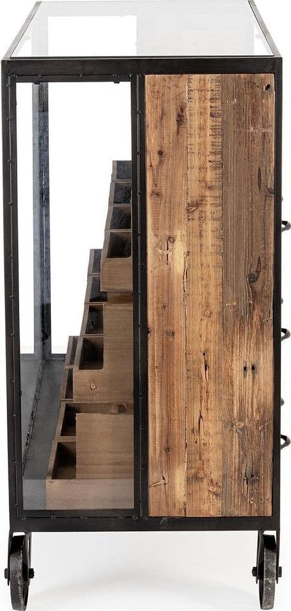 Cassettiera "Mindil" struttura in acciaio con cassetti in legno di abete e MDF per interni in Cassettiere Decor Space - Altamura, commercioVirtuoso.it