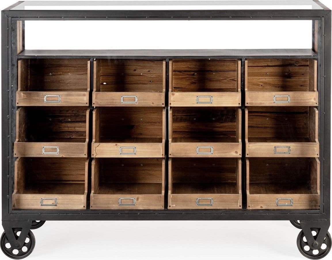 Cassettiera "Mindil" struttura in acciaio con cassetti in legno di abete e MDF per interni in Cassettiere Decor Space - Altamura, commercioVirtuoso.it