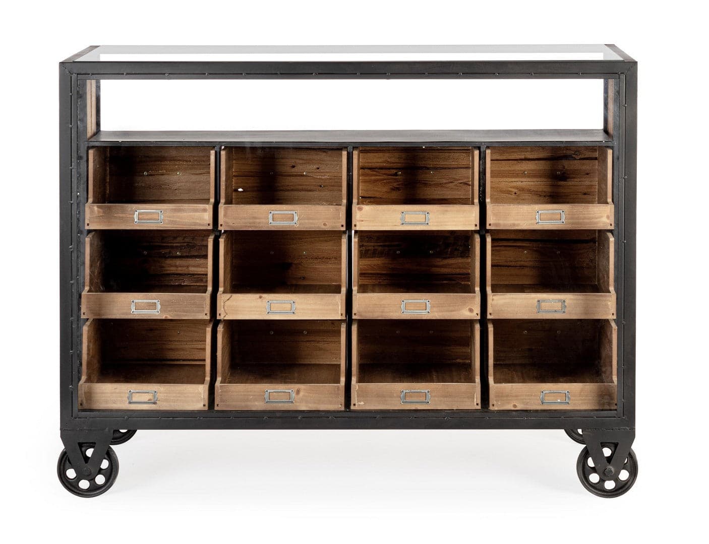 Cassettiera "Mindil" struttura in acciaio con cassetti in legno di abete e MDF per interni in Cassettiere Decor Space - Altamura, commercioVirtuoso.it