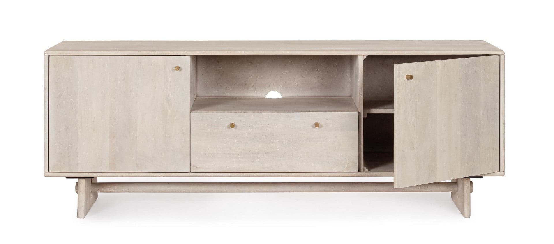 Mobile porta TV "Elisheva" in legno di magno massiccio per interno 160 x 45 x 60 h cm in Pareti attrezzate Decor Space - Altamura, commercioVirtuoso.it