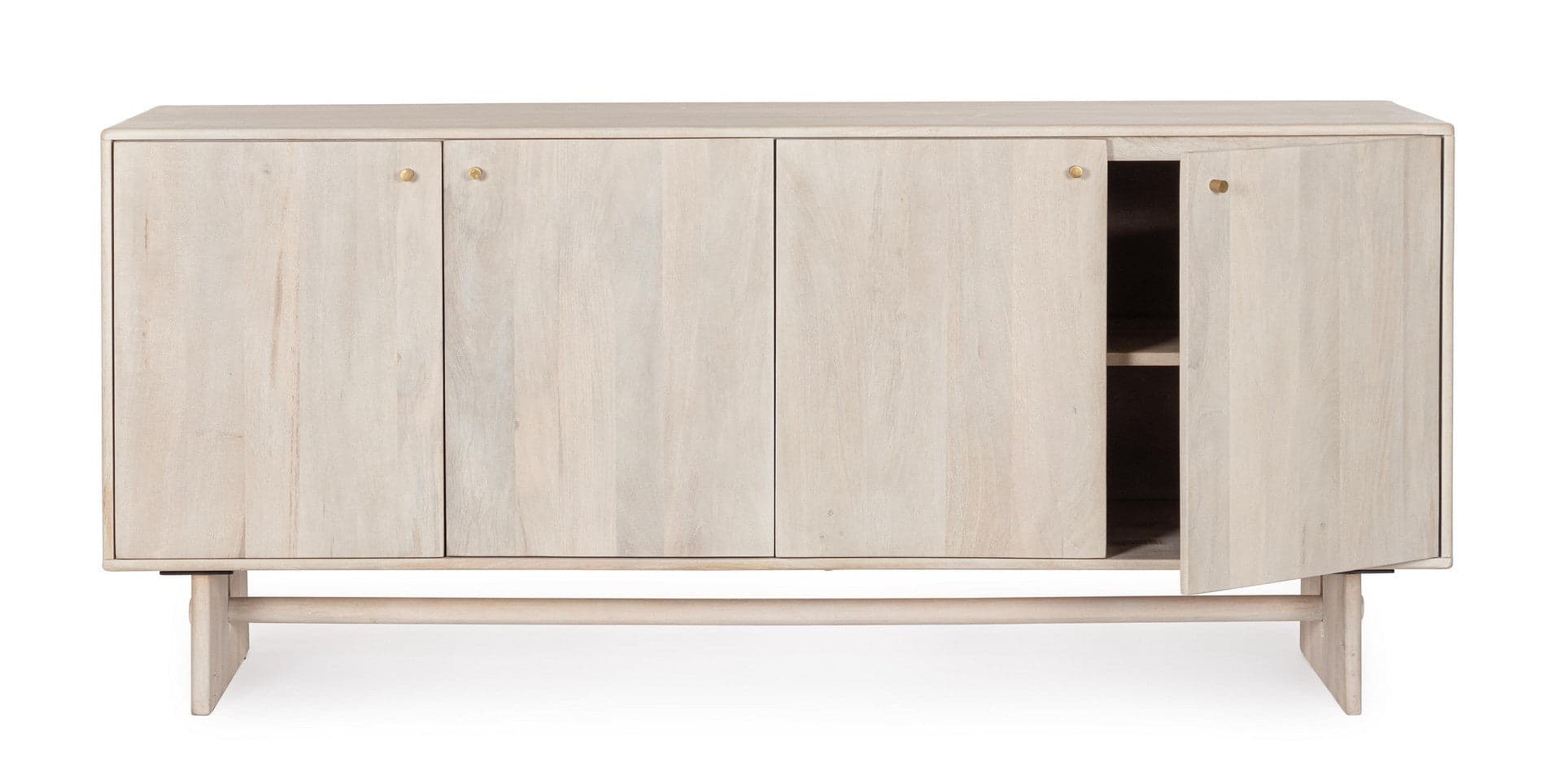 Cassettiera "Elisheva" struttura in legno di mango massiccio con vani e mensole in Credenze Decor Space - Altamura, commercioVirtuoso.it