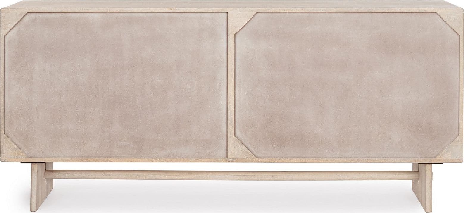 Cassettiera "Elisheva" struttura in legno di mango massiccio con vani e mensole in Credenze Decor Space - Altamura, commercioVirtuoso.it