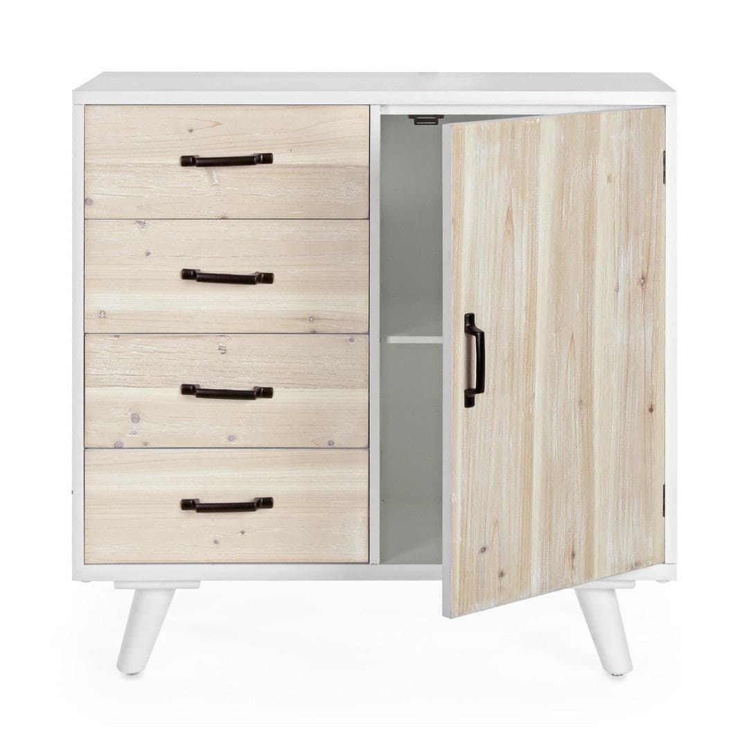 Credenza "Norsborg" struttura in legno di abete con cassetti e maniglie in ferro in Credenze Decor Space - Altamura, commercioVirtuoso.it