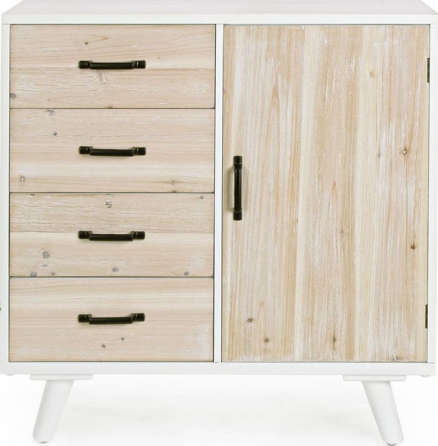 Credenza "Norsborg" struttura in legno di abete con cassetti e maniglie in ferro in Credenze Decor Space - Altamura, commercioVirtuoso.it