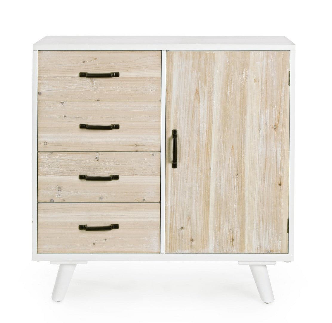 Credenza "Norsborg" struttura in legno di abete con cassetti e maniglie in ferro in Credenze Decor Space - Altamura, commercioVirtuoso.it