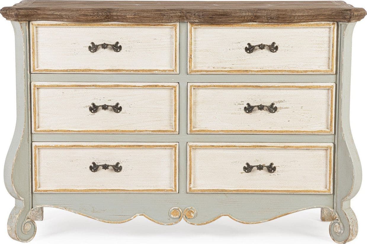 Cassettiera "Madeleine" struttura in legno di abete, cassetti e retro in legno MDF in Credenze Decor Space - Altamura, commercioVirtuoso.it