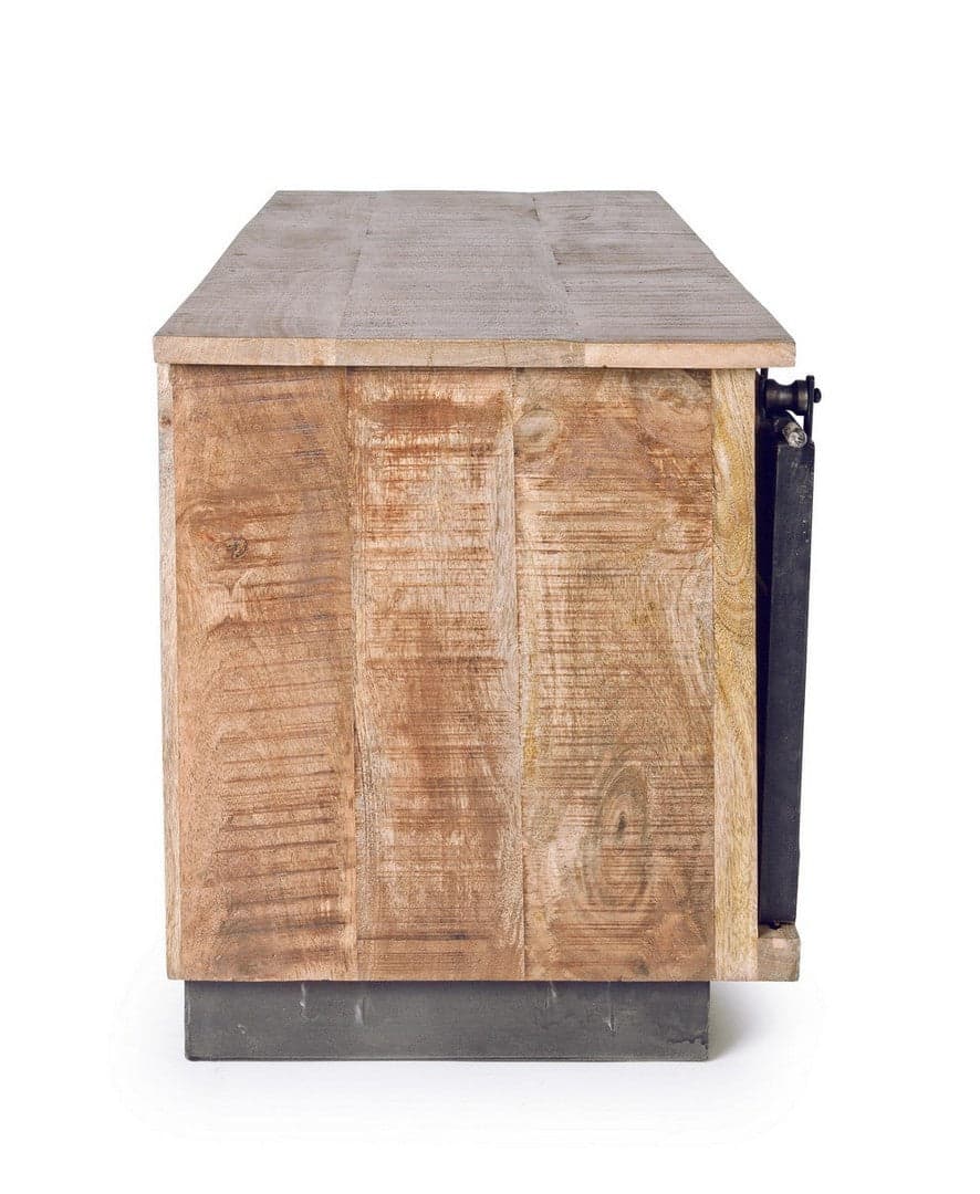 Mobile porta TV "Tudor" in legno di mango per interno 130 x 40 x h 50 cm in Pareti attrezzate Decor Space - Altamura, commercioVirtuoso.it
