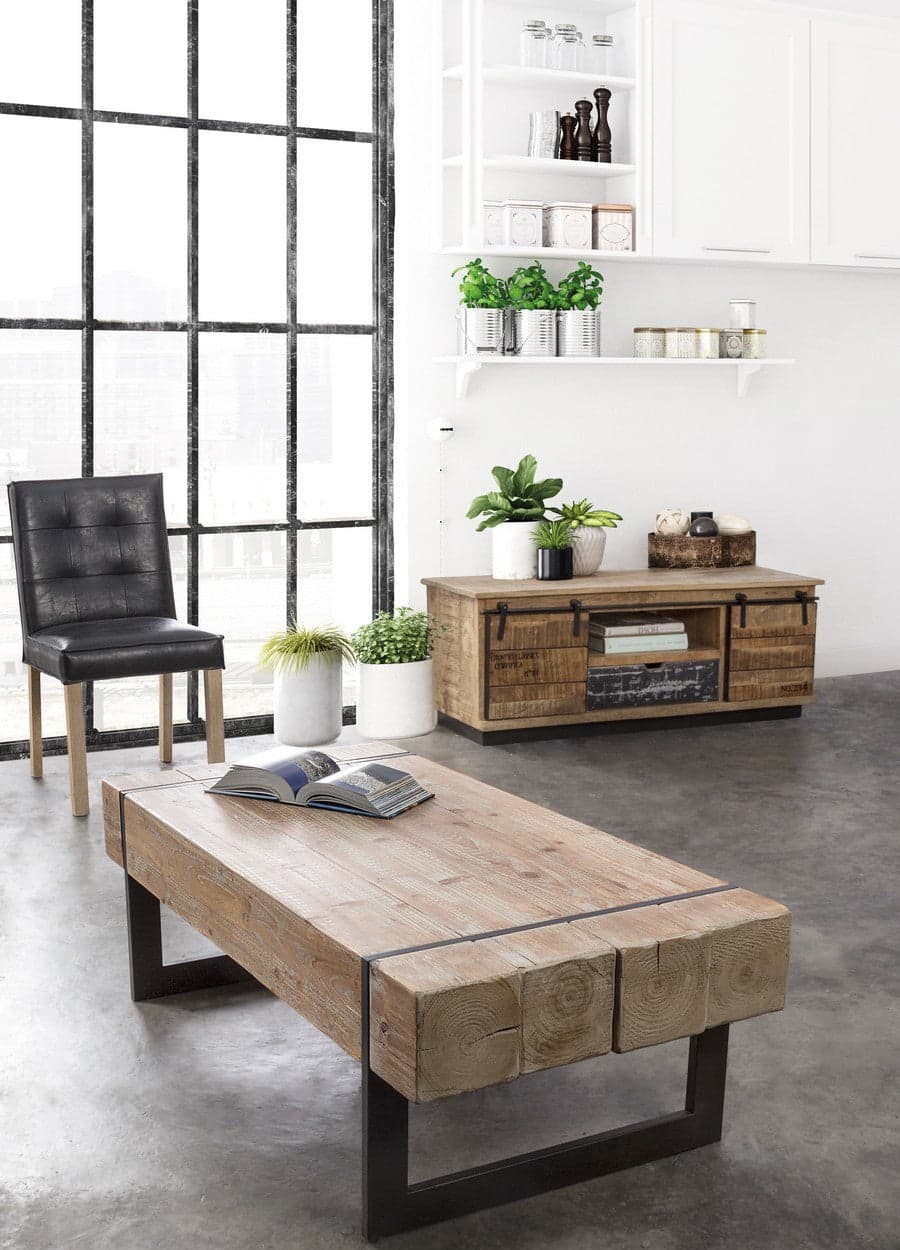 Mobile porta TV "Tudor" in legno di mango per interno 130 x 40 x h 50 cm in Pareti attrezzate Decor Space - Altamura, commercioVirtuoso.it
