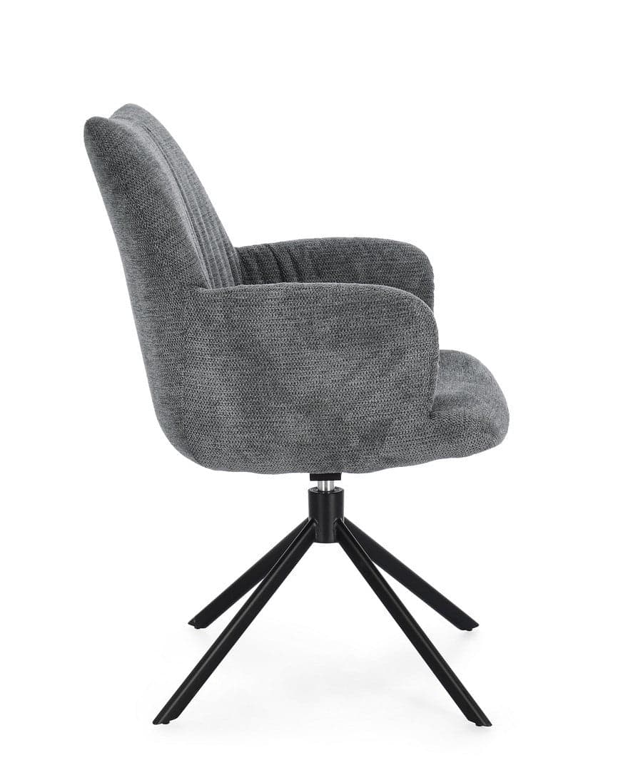 Poltrona girevole "Alexander" seduta in compensato con gambe in acciaio da interno in Sedie Decor Space - Altamura, commercioVirtuoso.it