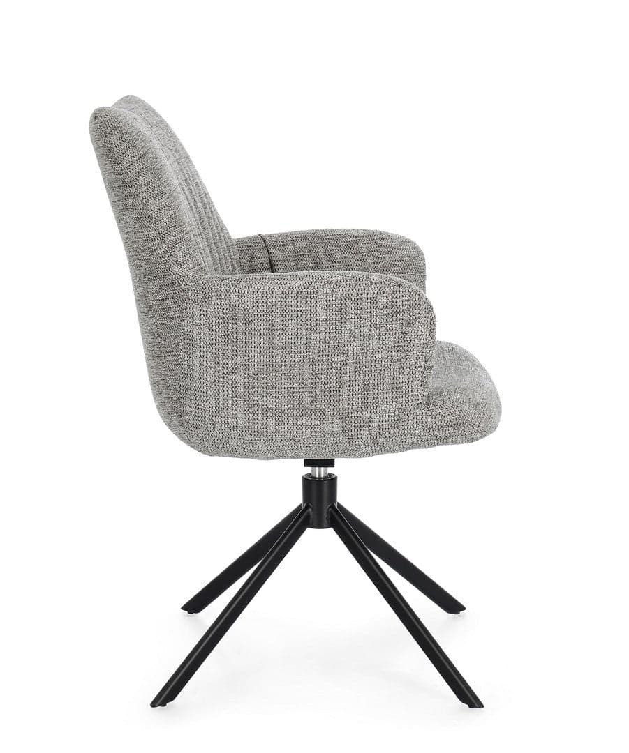 Poltrona girevole "Alexander" seduta in compensato con gambe in acciaio da interno in Sedie Decor Space - Altamura, commercioVirtuoso.it