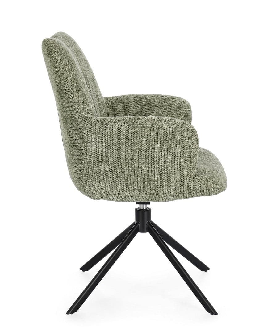 Poltrona girevole "Alexander" seduta in compensato con gambe in acciaio da interno in Sedie Decor Space - Altamura, commercioVirtuoso.it