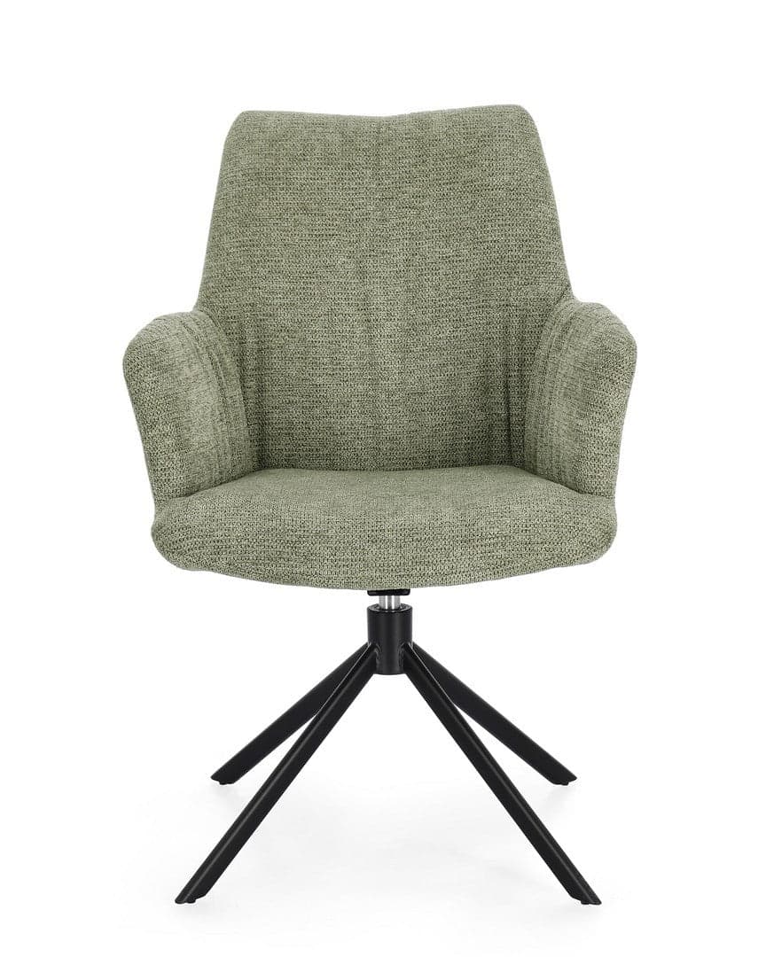Poltrona girevole "Alexander" seduta in compensato con gambe in acciaio da interno in Sedie Decor Space - Altamura, commercioVirtuoso.it