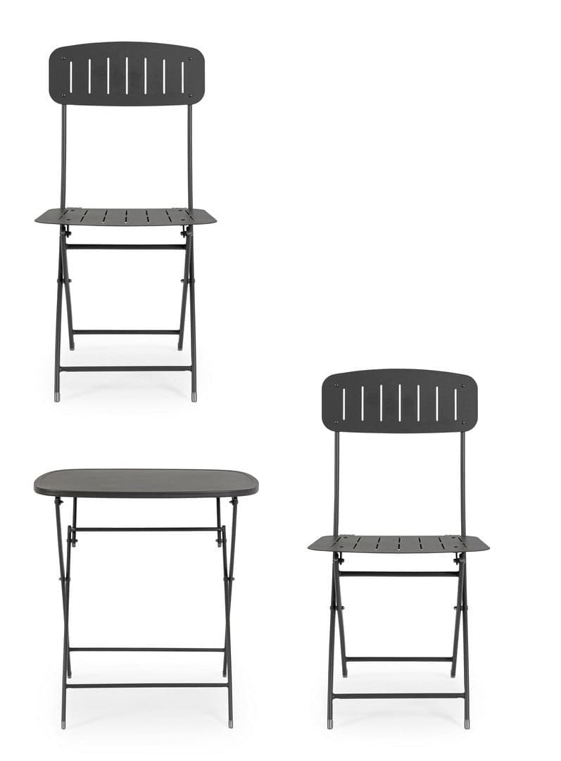 Set tavolo con 2 sedie "Bistrot" in acciaio verniciato per esterno in Tavoli standard Decor Space - Altamura, commercioVirtuoso.it