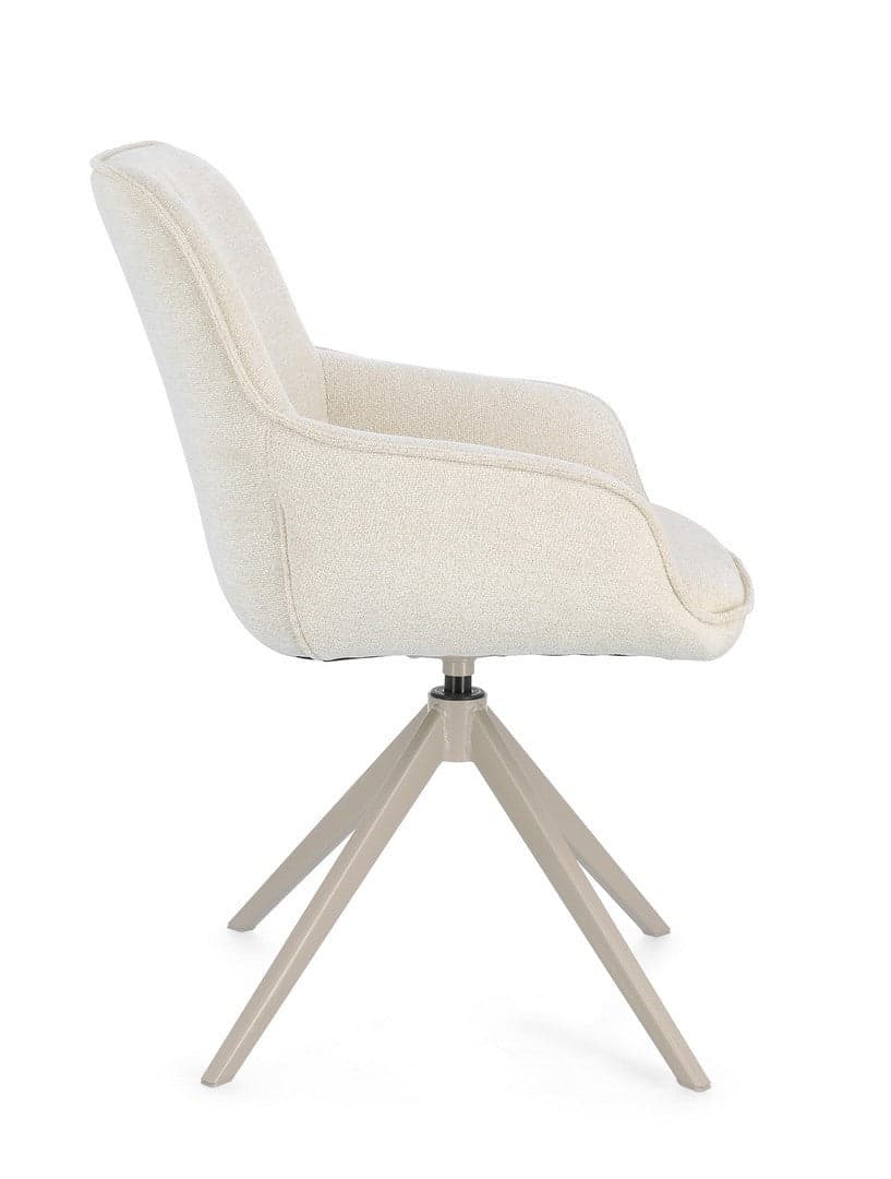 Sedia "Matilda" con braccioli seduta in compensato e gambe in acciaio da interno in Sedie Decor Space - Altamura, commercioVirtuoso.it