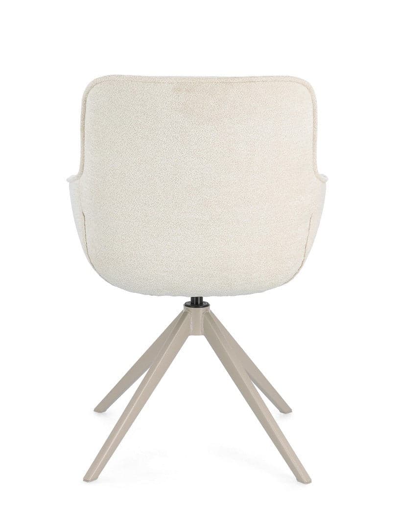 Sedia "Matilda" con braccioli seduta in compensato e gambe in acciaio da interno in Sedie Decor Space - Altamura, commercioVirtuoso.it