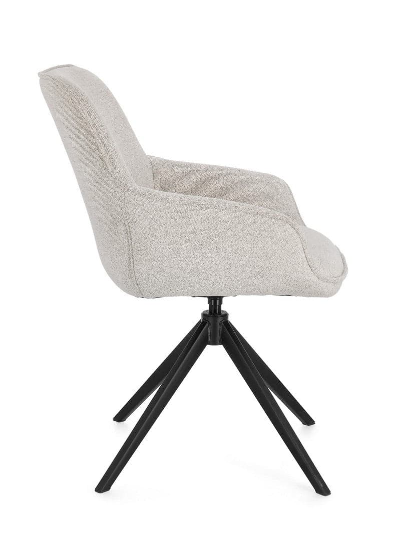 Sedia "Matilda" con braccioli seduta in compensato e gambe in acciaio da interno in Sedie Decor Space - Altamura, commercioVirtuoso.it