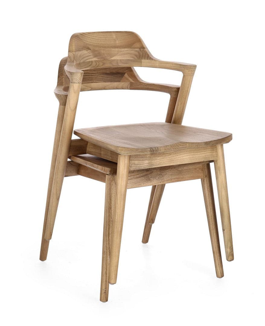 Sedia "Amery" in legno sungkai con braccioli da interno in Sedie Decor Space - Altamura, commercioVirtuoso.it