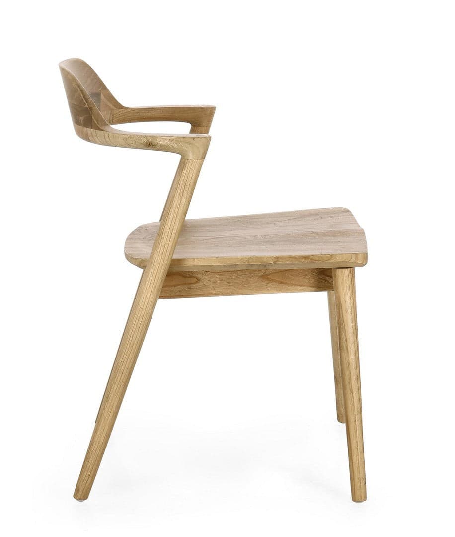 Sedia "Amery" in legno sungkai con braccioli da interno in Sedie Decor Space - Altamura, commercioVirtuoso.it