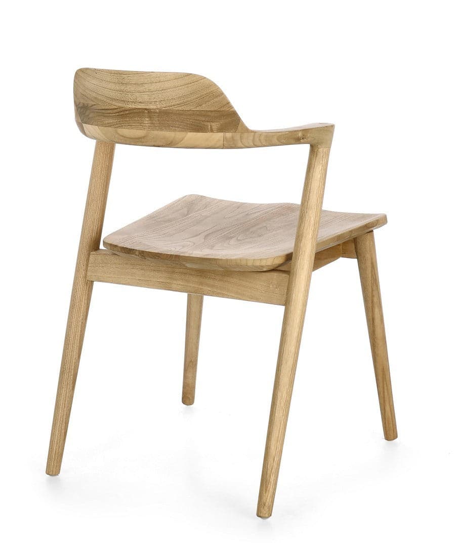 Sedia "Amery" in legno sungkai con braccioli da interno in Sedie Decor Space - Altamura, commercioVirtuoso.it