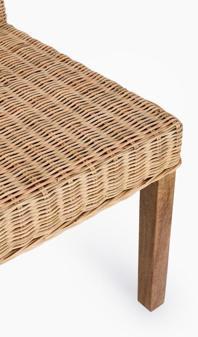 Sedia "Analuz" struttura in legno di mango con intreccio in rattan da interno in Sedie Decor Space - Altamura, commercioVirtuoso.it