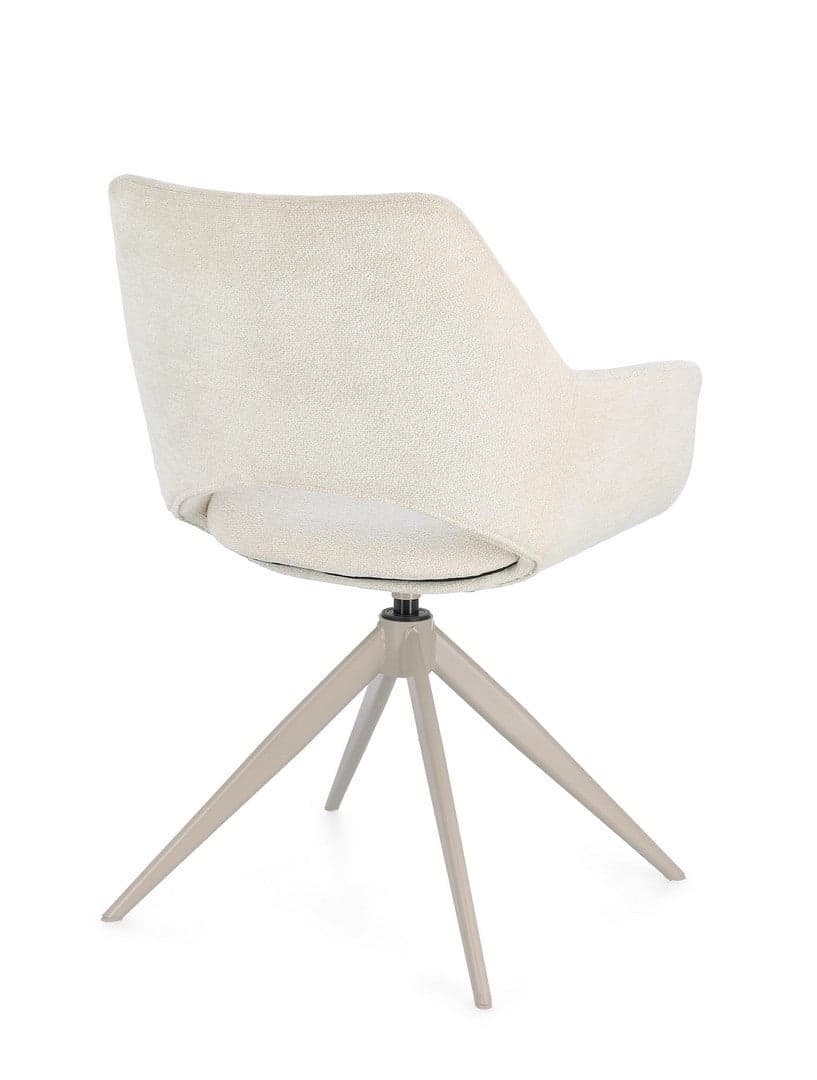 Sedia "Vivian" con braccioli seduta in compensato e gambe in acciaio da interno in Sedie Decor Space - Altamura, commercioVirtuoso.it