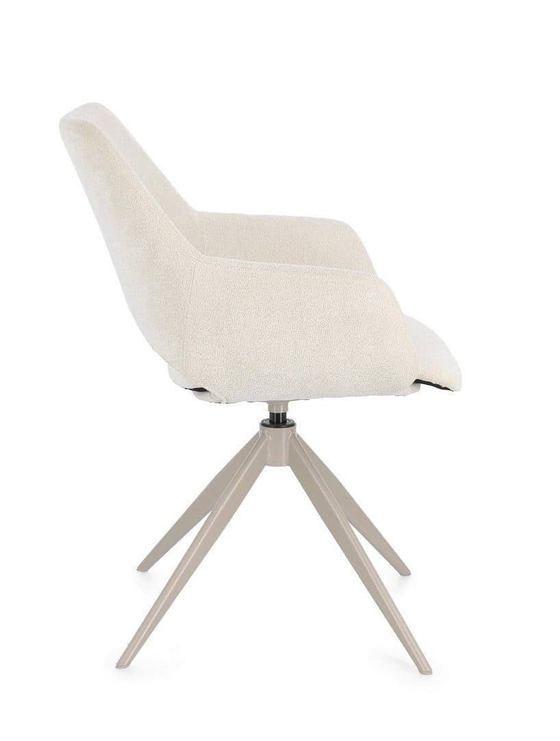 Sedia "Vivian" con braccioli seduta in compensato e gambe in acciaio da interno in Sedie Decor Space - Altamura, commercioVirtuoso.it