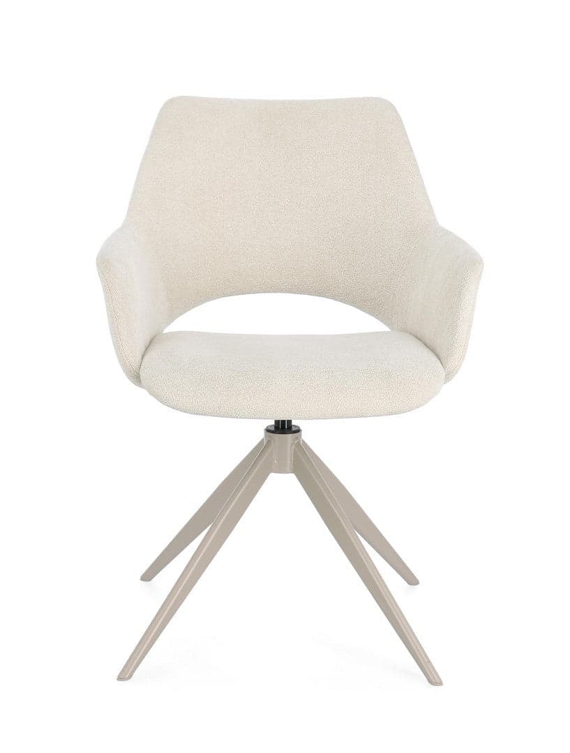Sedia "Vivian" con braccioli seduta in compensato e gambe in acciaio da interno in Sedie Decor Space - Altamura, commercioVirtuoso.it