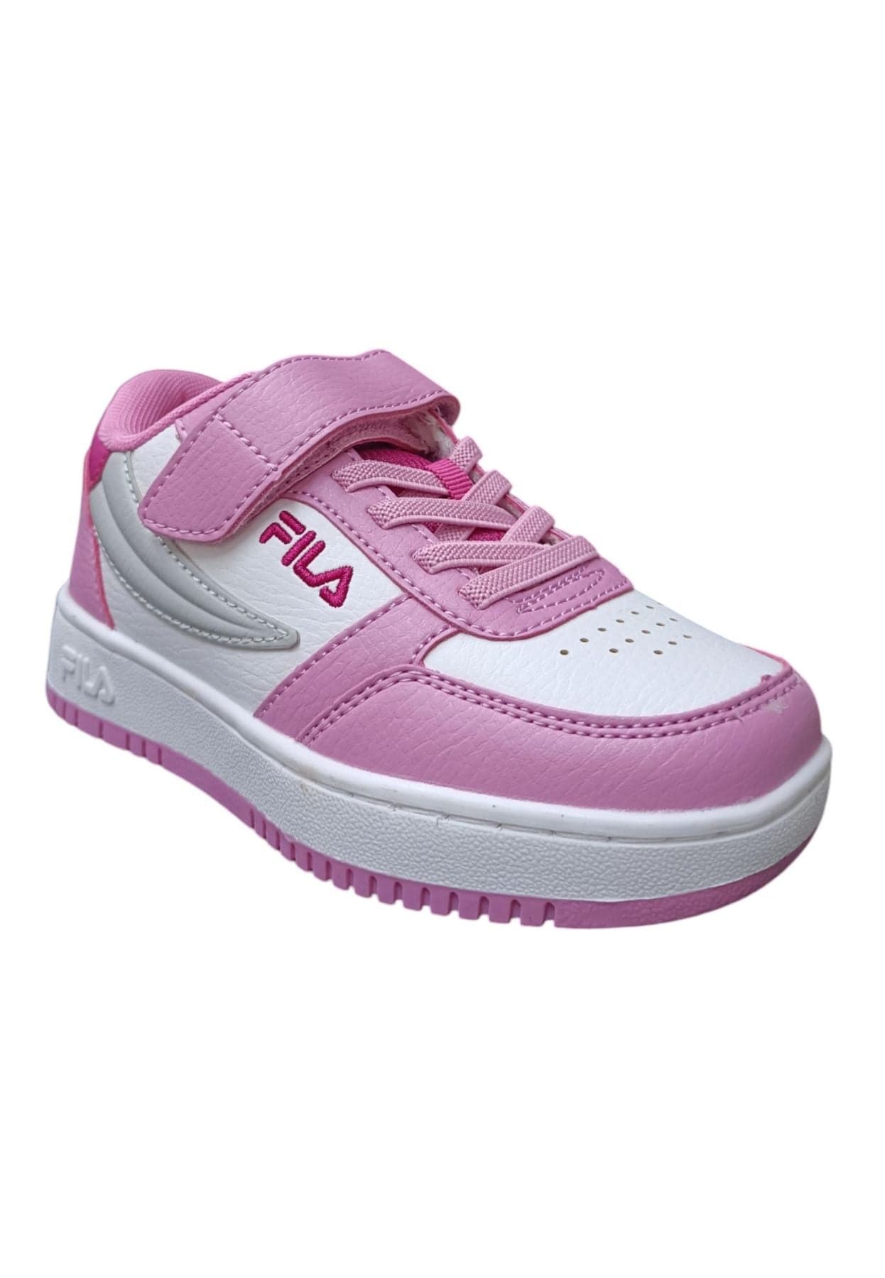 Scarpe sneakers Unisex bambini fila REGA  bianco-nero-celeste-grigio laccio elastico e velcro in Ballerine Scarpetteria Gica - Trani, commercioVirtuoso.it