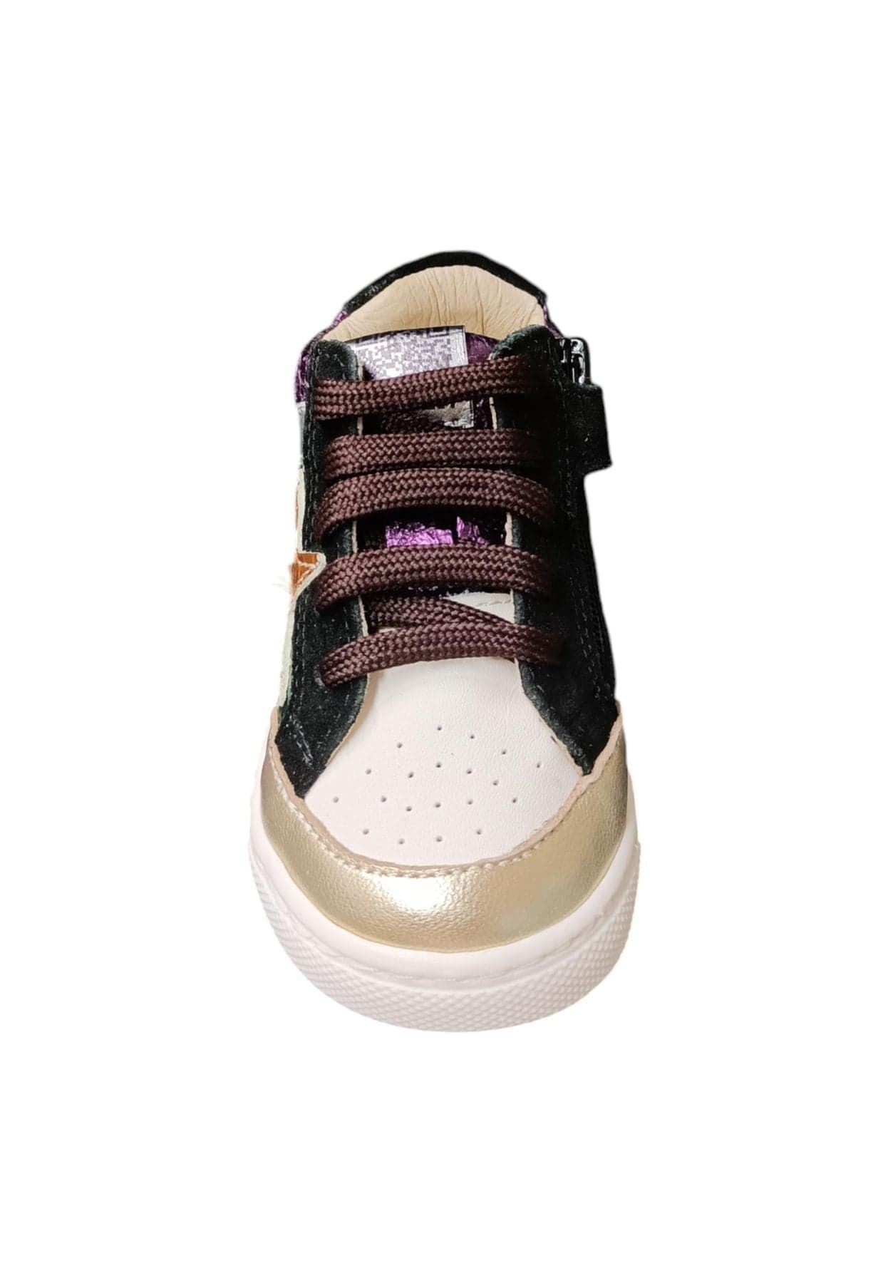 Scarpe sneakers Bimba ciao STAR BABY  bianco-verdone-viola-nero-arancione laccio e zip laterale in Ballerine Scarpetteria Gica - Trani, commercioVirtuoso.it