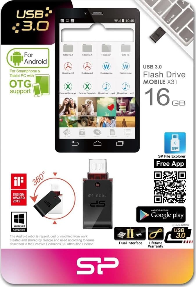 CHIAVETTA USB 16 GB USB3.1 MICROUSB OTG DOPPIA PER SMARTPHONE TABLET OTGX31/16GB - 7