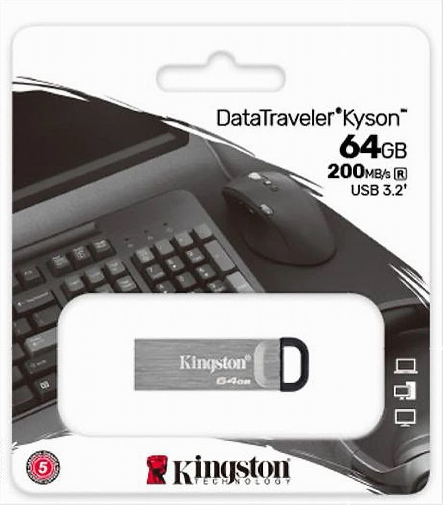 PENDRIVE KINGSTON USB 3.2 DATATRAVELER KYSON 64 GB IN METALLO 200 MB/S DTKN/64GB - 5