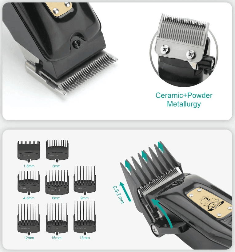 Tagliacapelli Professionale VGR V-651 Clipper Barber LED Lama Ceramica - 4