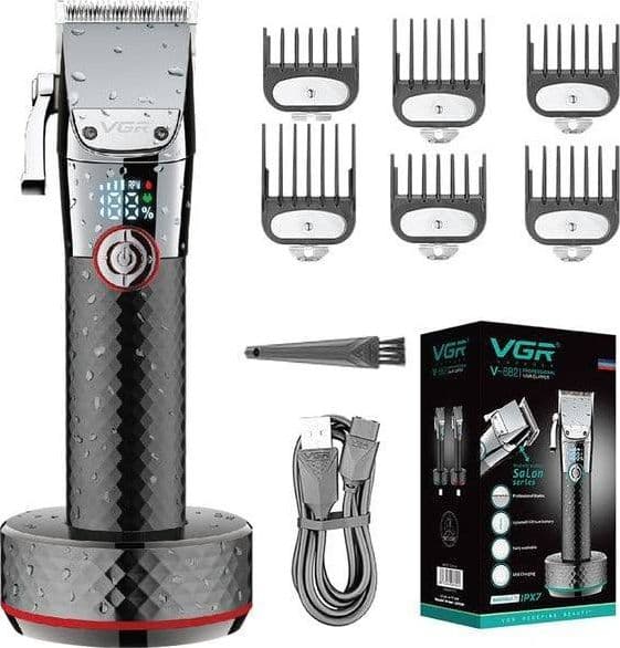 Tagliacapelli Professionale VGR V-682 – Rasoio, Clipper Barber, Regolabarba – Rosso – MaxTech – elettronica