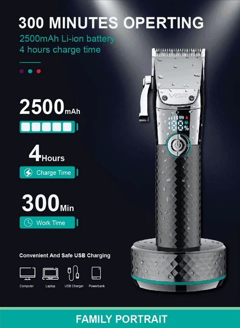 Tagliacapelli Professionale VGR V-682 – Rasoio, Clipper Barber, Regolabarba - 1