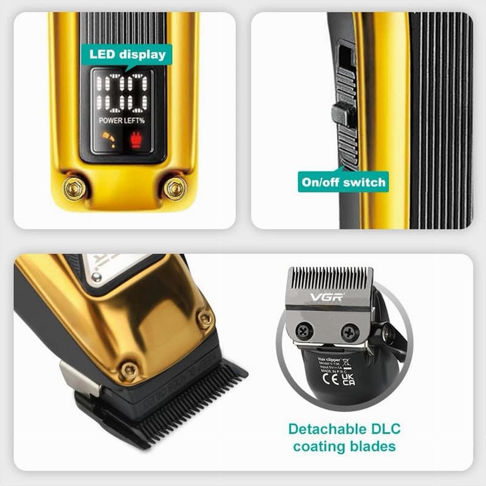VGR V-137 Tagliacapelli Professionale Cordless | Rasoio Clipper Barber - 12