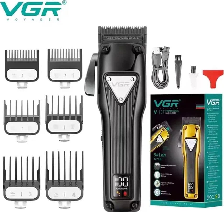 VGR V-137 Tagliacapelli Professionale Cordless | Rasoio Clipper Barber – Nero – verde