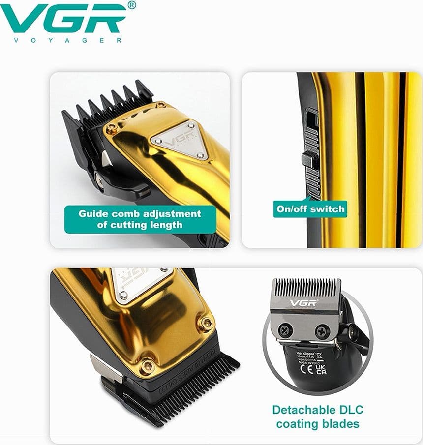 VGR V-136 Tagliacapelli Professionale Rasoio Clipper Barber Regolabarba - 11