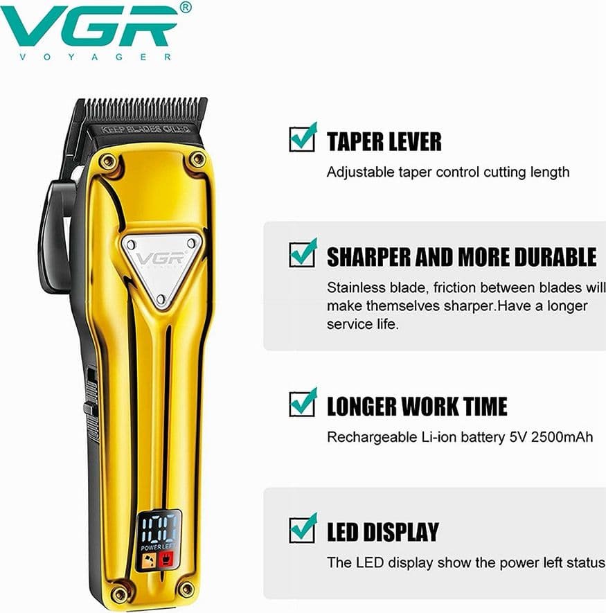 VGR V-136 Tagliacapelli Professionale Rasoio Clipper Barber Regolabarba - 9